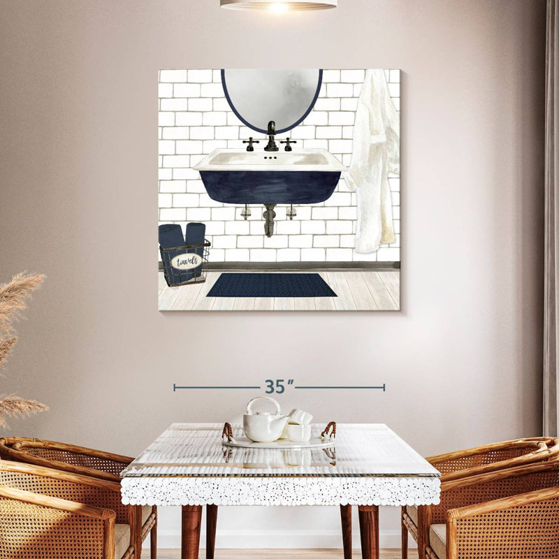 Lavabo bleu marine Kerrick Farmhouse Bath II, H 39 po x l 39 po