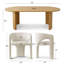 Ensemble de salle à manger 7 pièces moderne avec table à piédestal ovale en chêne 79 po et 6 chaises sculpturales à accoudoirs larges-46631393