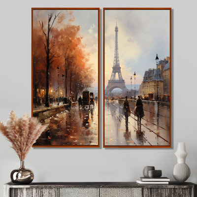 «French Paris In 1920S II - Coral Traditional», art mural sur toile