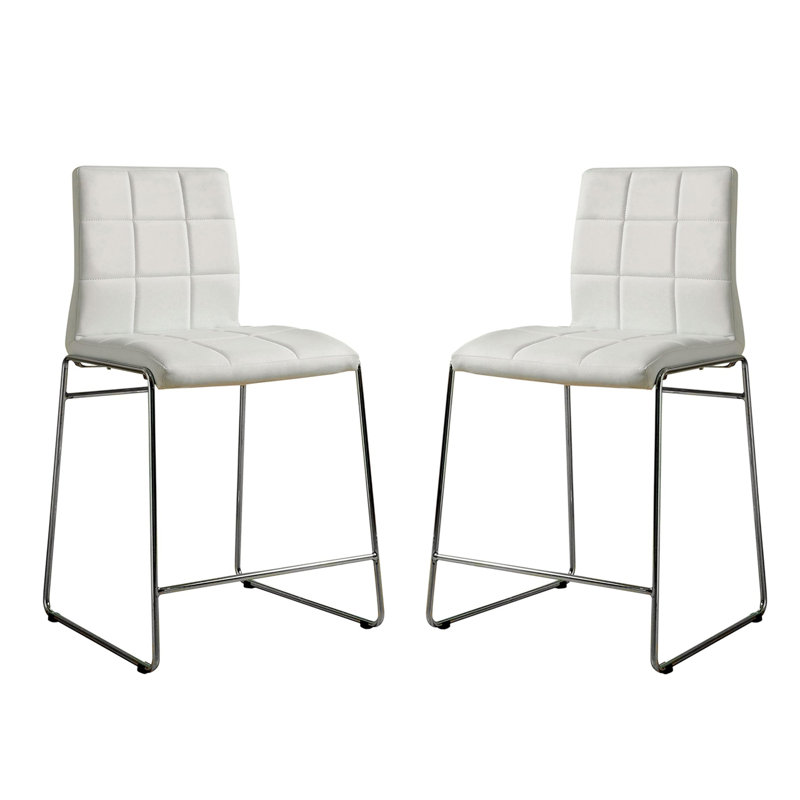 Ensemble de 2 chaises de comptoir rembourrées en similicuir