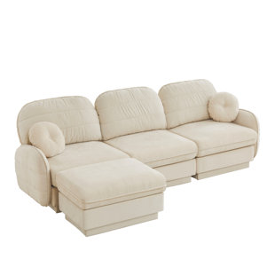 L-shaped sofa, deep-seated sofa with a removable ottoman