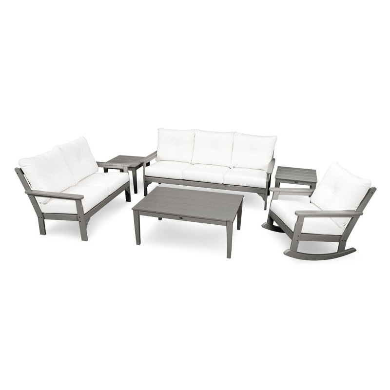 Vineyard 6-Piece Deep Seating Set, Slate Gray, Natural