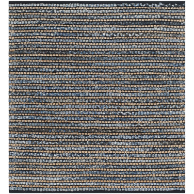 Doleman Hand Woven Cotton/Jute Striped Rug in Blue