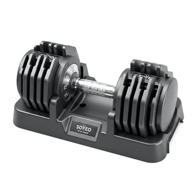 Adjustable Dumbbell, 5-55 LBS Quick-Select Weight Dumbbell with Non-Slip Grip & Base, for Home Gym Strength Training