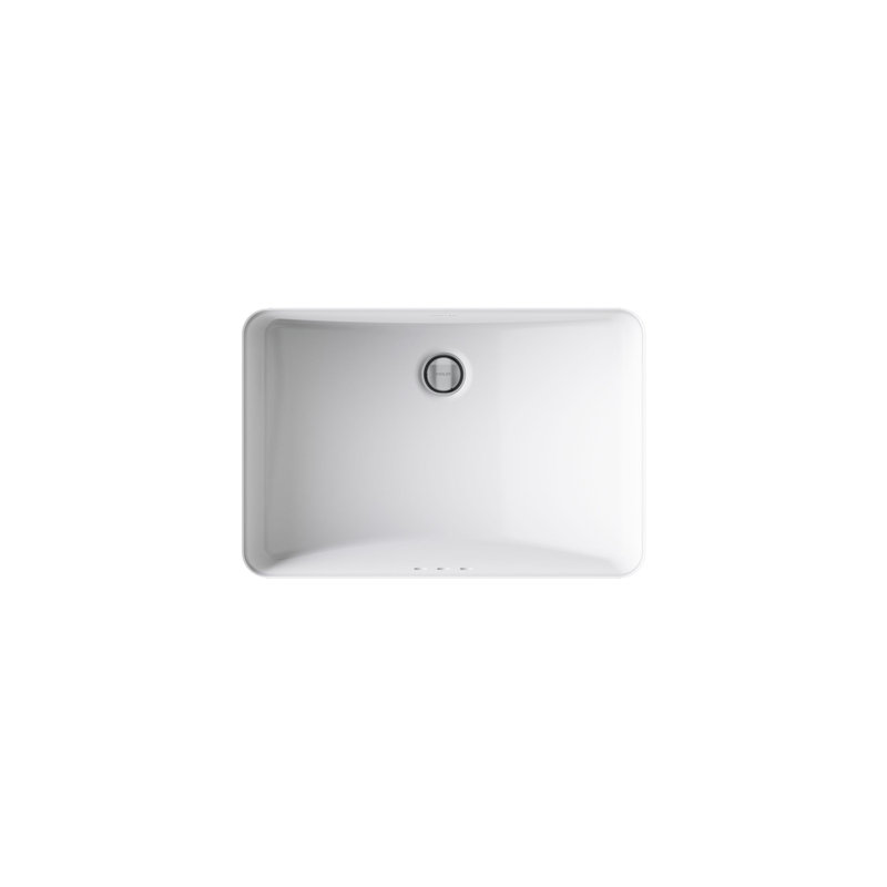 Ladena® Finish Vitreous China Rectangular Undermount Bathroom Sink with Overflow, White