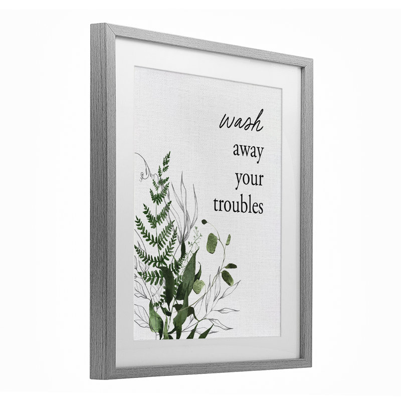 «Forest Foliage Wash Away», reproduction sous verre encadrée, design par lettré et doublé, H 21 po x l 17 po
