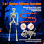 Squelette de 90 cm et squelette de chien avec guirlande lumineuse, décorations d'Halloween extérieures
