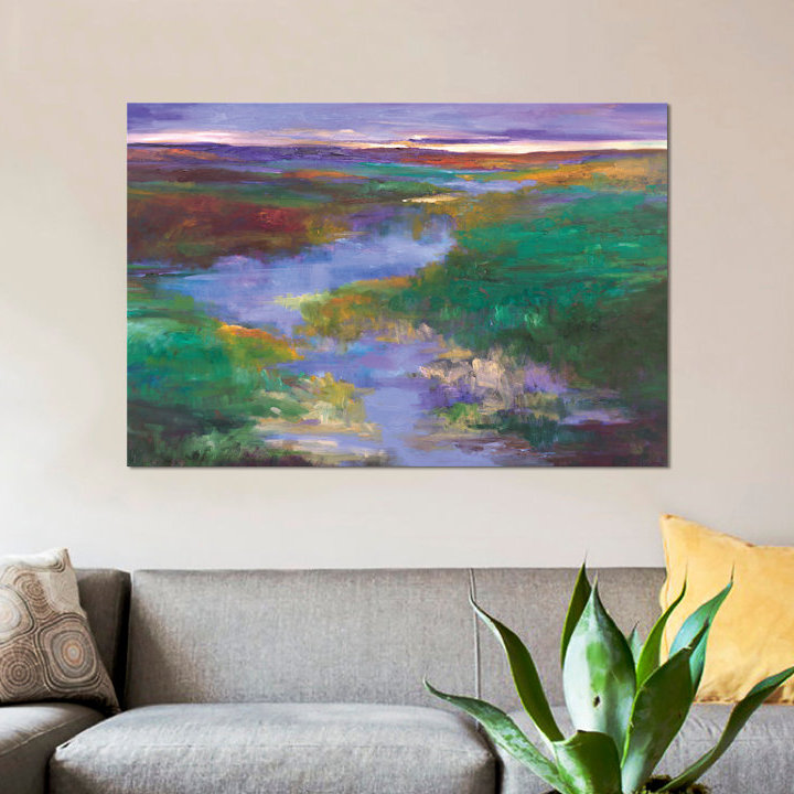 « distante foothills », impression sur toile, H 26 po x l 40 po x P 1,5 po, Pas de tapis, Toile tendue