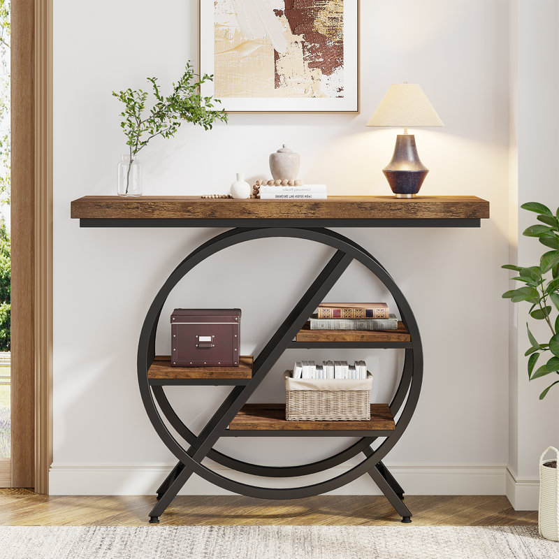 Arlesha 39.4'' Console Table, Rustic Brown