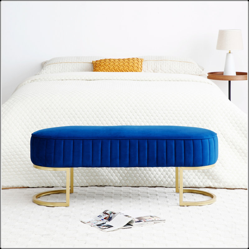 Banc Banc de chambre en velours, Bleu