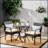 Bistro, with two upholstered chairs and a table, all wrapped in high quality wicker