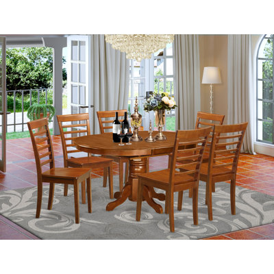 Emmaline Butterfly Leaf Rubberwood Solid Wood Dining Set by Alcott Hill