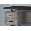Bureau d'ordinateur contemporain de 60 pouces avec rangement, ensemble réversible et base en métal durable pour le bureau à domicile