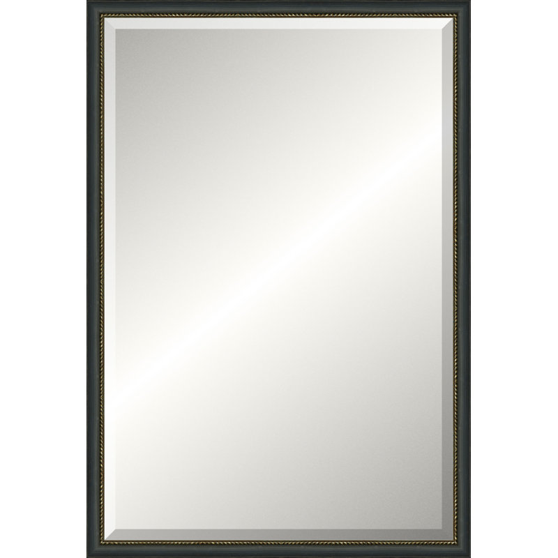 Distressed Black Old World Mirror, Classic Vanity