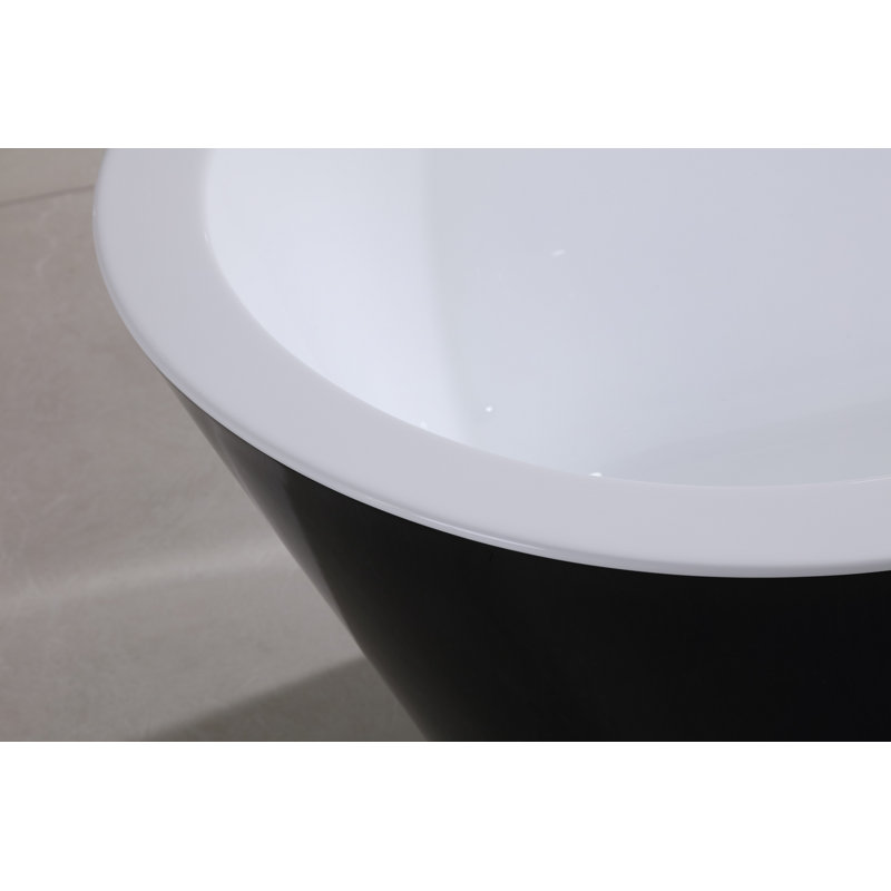 Baignoire de trempage autoportante en fibre de verre 63 po x 32 po