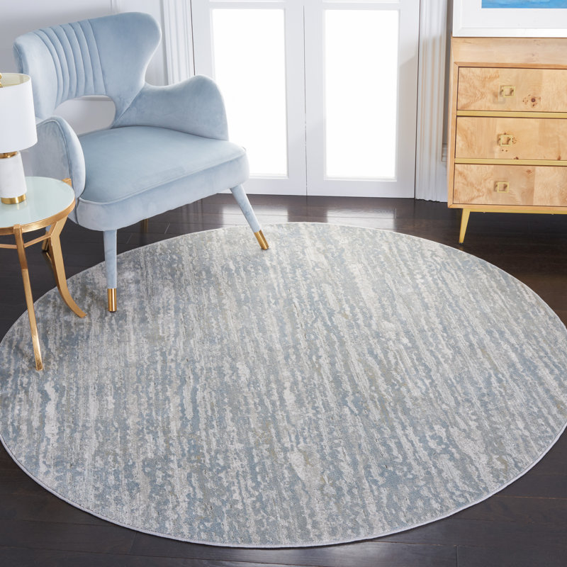 Aldfreck Performance Abstract Rug, Round 6'4"