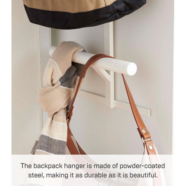Yamazaki Home Kids' Backpack Over The Door Hanger, Two-Tiered Bookbag ...
