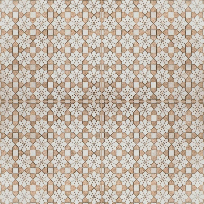 Roman Road 8" x 8" Glossy Porcelain Patterned Floor and Wall Tile, Bejmat, Red