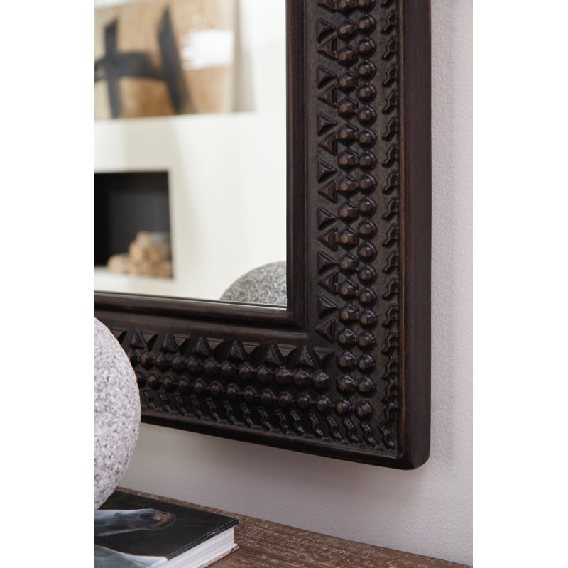 Balintmore 78" x 42" Dark Brown Wood Full Length Mirror