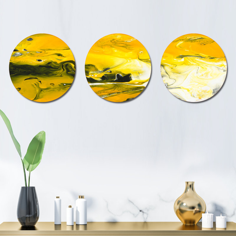 Ensemble de 3 décorations murales en marbre acrylique