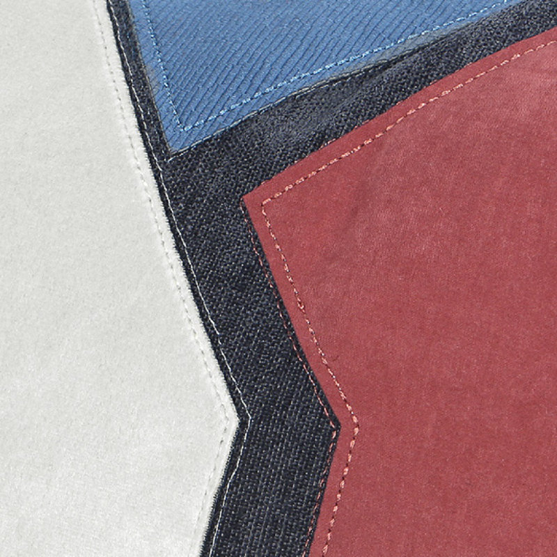 Geometric Reversible Throw Pillow, Peach/Blue/Black, No Fill
