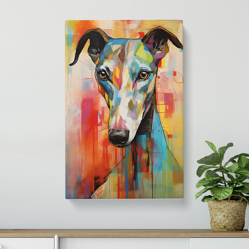 Greyhound Abstract - No Frame Print, 50cm H x 35cm W x 3cm D