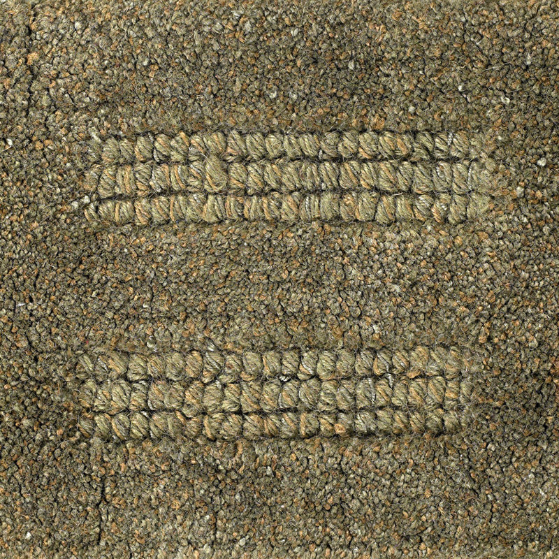 Tapis d'intérieur Gizem en jute vert uni tissé à la main, Rond 7 pi 9 po