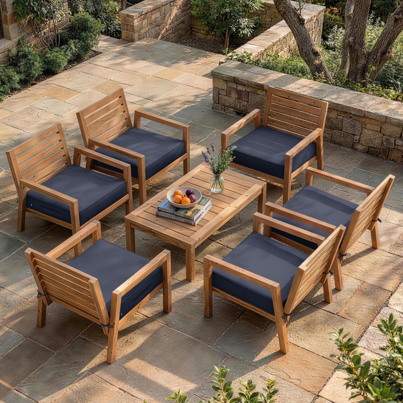 Outdoor Cushion Covers 24X24x4 Outdoor Seat Cushion Covers, Covers Only, 24" W x 24" D, Navy Blue