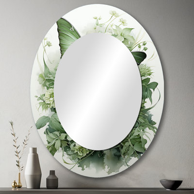 Miroir mural vert Green Butterfly Whirling Beauty