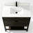36" Transitional Freestanding Single Sink Dark Brown Oak Solid Wood Bathroom Vanity with Engineered Marble Top-730072757