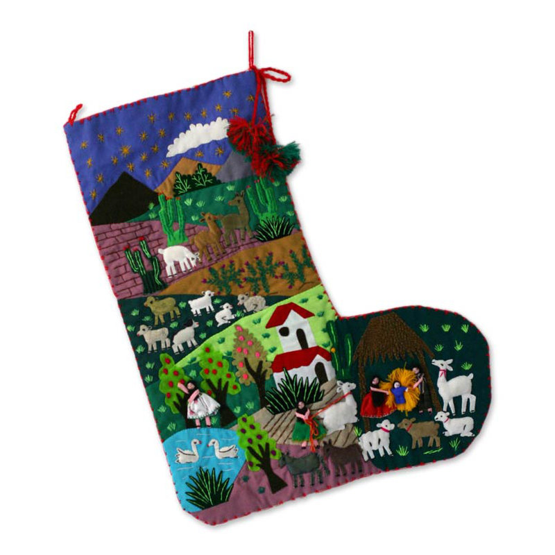 Chaussette de noël en chef de pérou