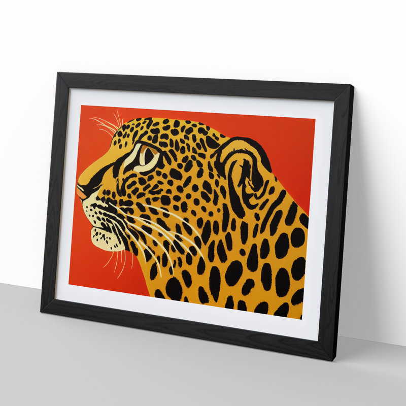Artistic Leopard - Single Picture Frame Print, Black, 34cm H x 46cm W