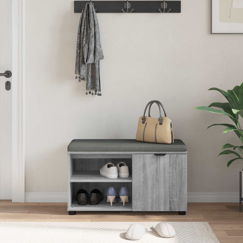 Storage Bench, 46cm H x 80cm W x 38cm D, Grey Sonoma