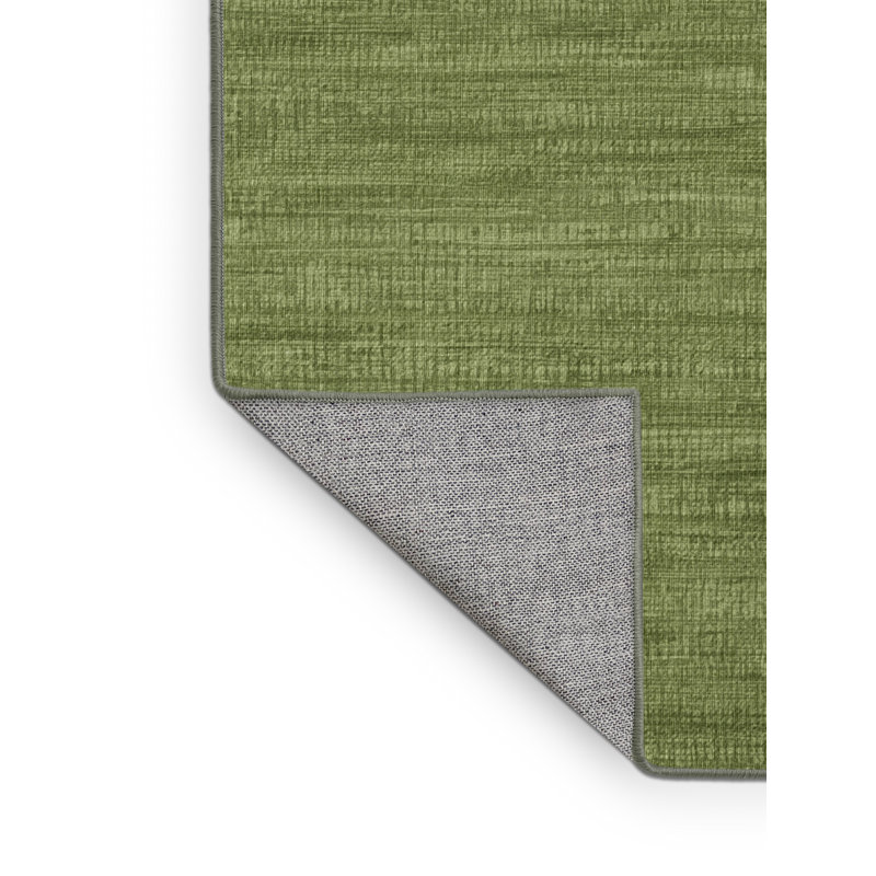 Tapis vert uni lavable à la machine, Rond 4 pi