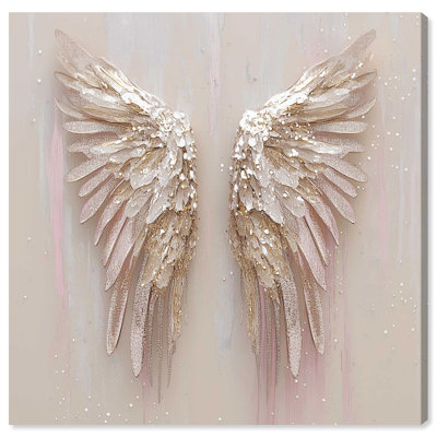 Soft Golden Wings Christian Decor Canvas Print by Art Remedy