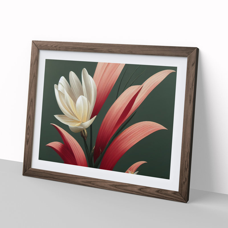 Extraordinary Flower - Single Picture Frame Print, 34cm H x 46cm W x 2cm D, Walnut