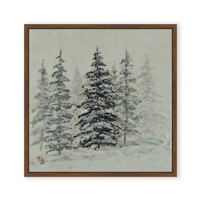 Nature Inspired "Serene Grove" Canvas Wall Art By , 30" H x 30" W, Framed Print, Beige
