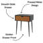 Set of 2 Jupiter Metal 1-Drawer Bedside Cabinets