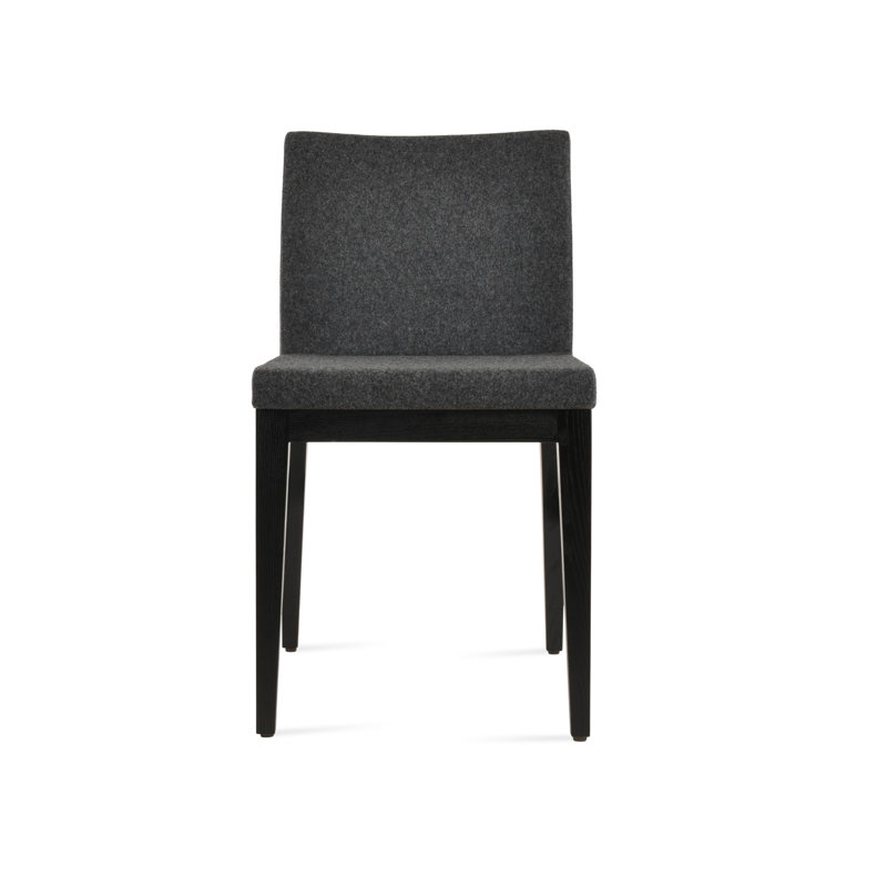 Aria Wood Dining Chair, PPM Leatherette - White, Wenge