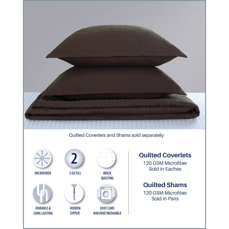 South Point Hospitality 120 GSM Luxury Microfiber Bedding, Twin Quilt, Brown