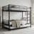 Bunk Bed With Trundle, Metal Bunkbeds With Ladder And Guardrail