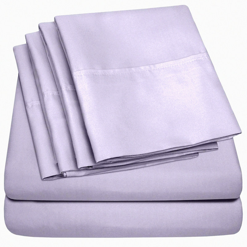 Lilac Supreme Microfiber Bedding Set - 6 Piece Deep Pocket Sheet Set with 2 Extra Pillow Cases - 1500 Thread Count Brushed Sheets - Great Value