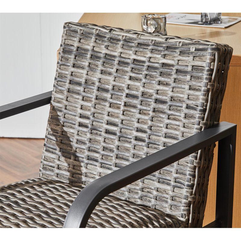 Patio PE Rattan Bar Stool, Gray
