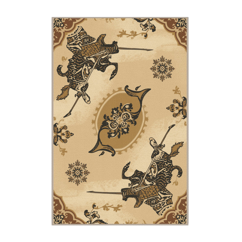 Tapis brun moelleux doux et moelleux Durfee, 7 x 9