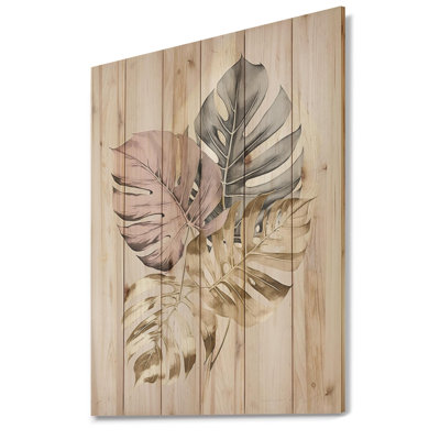 Feuille V - impression sur bois sans cadre