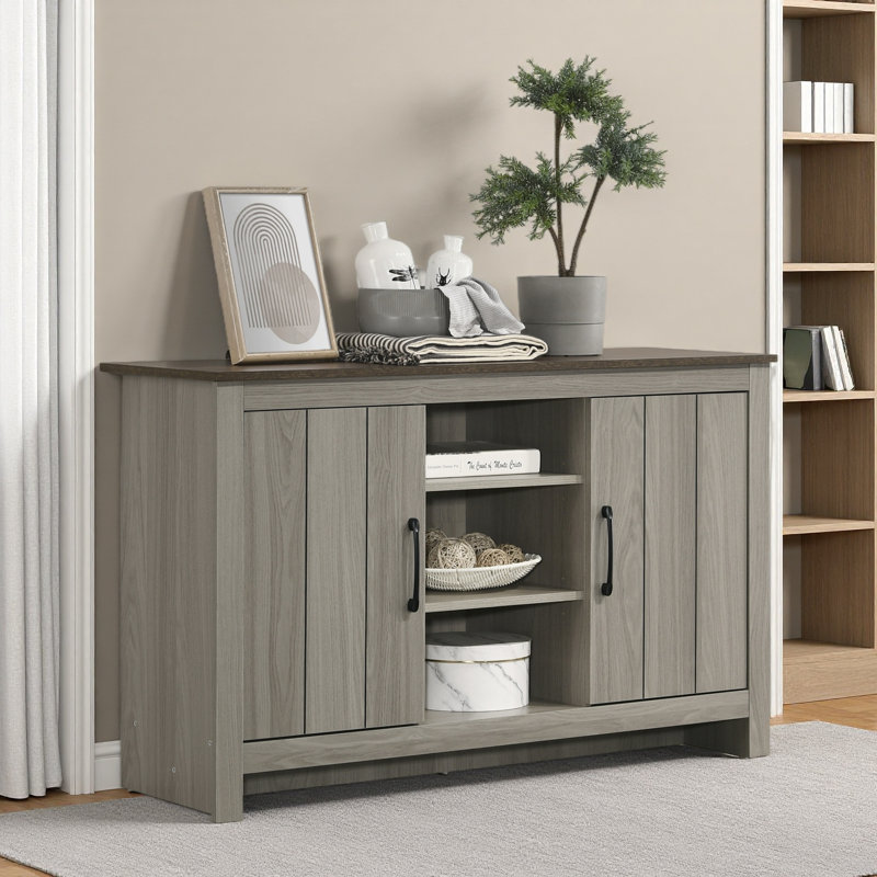47"Console Table, Buffet Table, Sideboard With Shelves And Cabinet Doors
