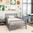 Wood Platform Bed With Guardrails On Both Sides And Two Storage Drawers,-1462259245-1462259244