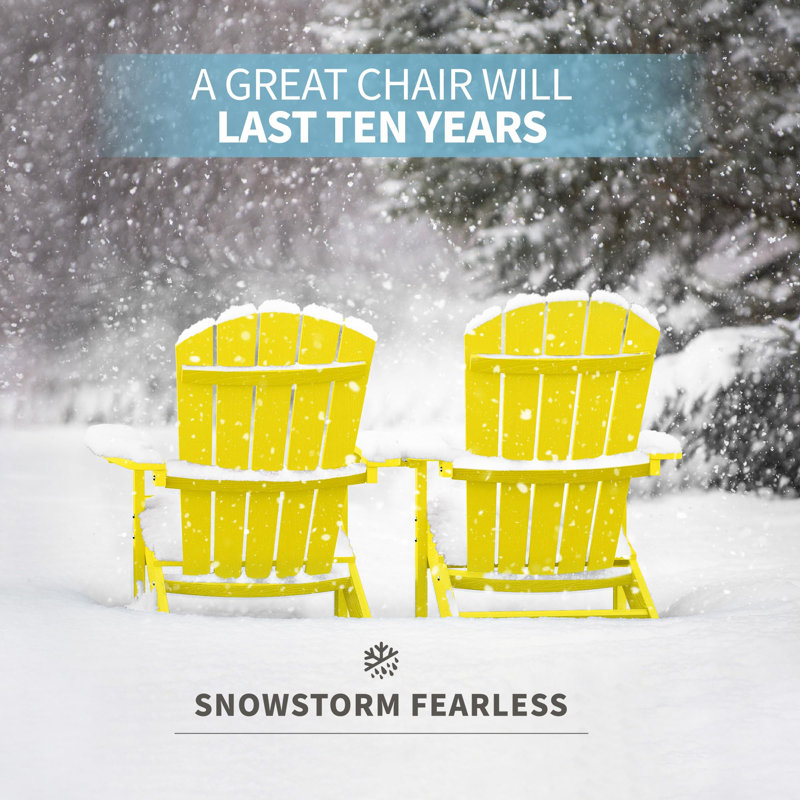 Chaise Adirondack en plastique pour patio, Jaune