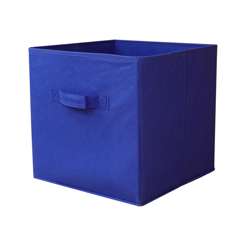 Foldable And Uncovered Storage Box Large Finishing Box Wardrobe Sundry Storage Box, Blue, 11.02" H x 11.02" W x 0.79" D