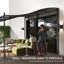 Pergola murale extérieure 10'x16', auvent de patio en métal avec trous de drainage